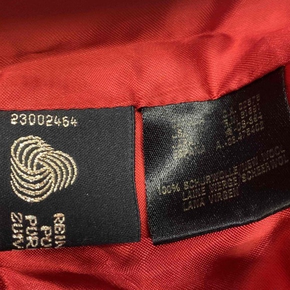 Escada By Margaretha Ley Red Plaid Notch Lapel Long Sleeve Wool Blazer s… - Picture 11 of 12